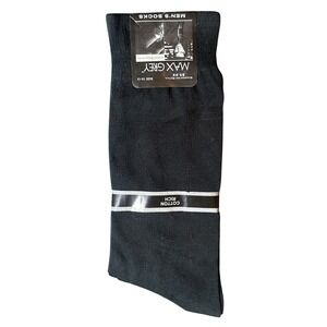 Vintage Max Grey Dress Socks Mens Size 10-13 Black New Cotton Rich Textured